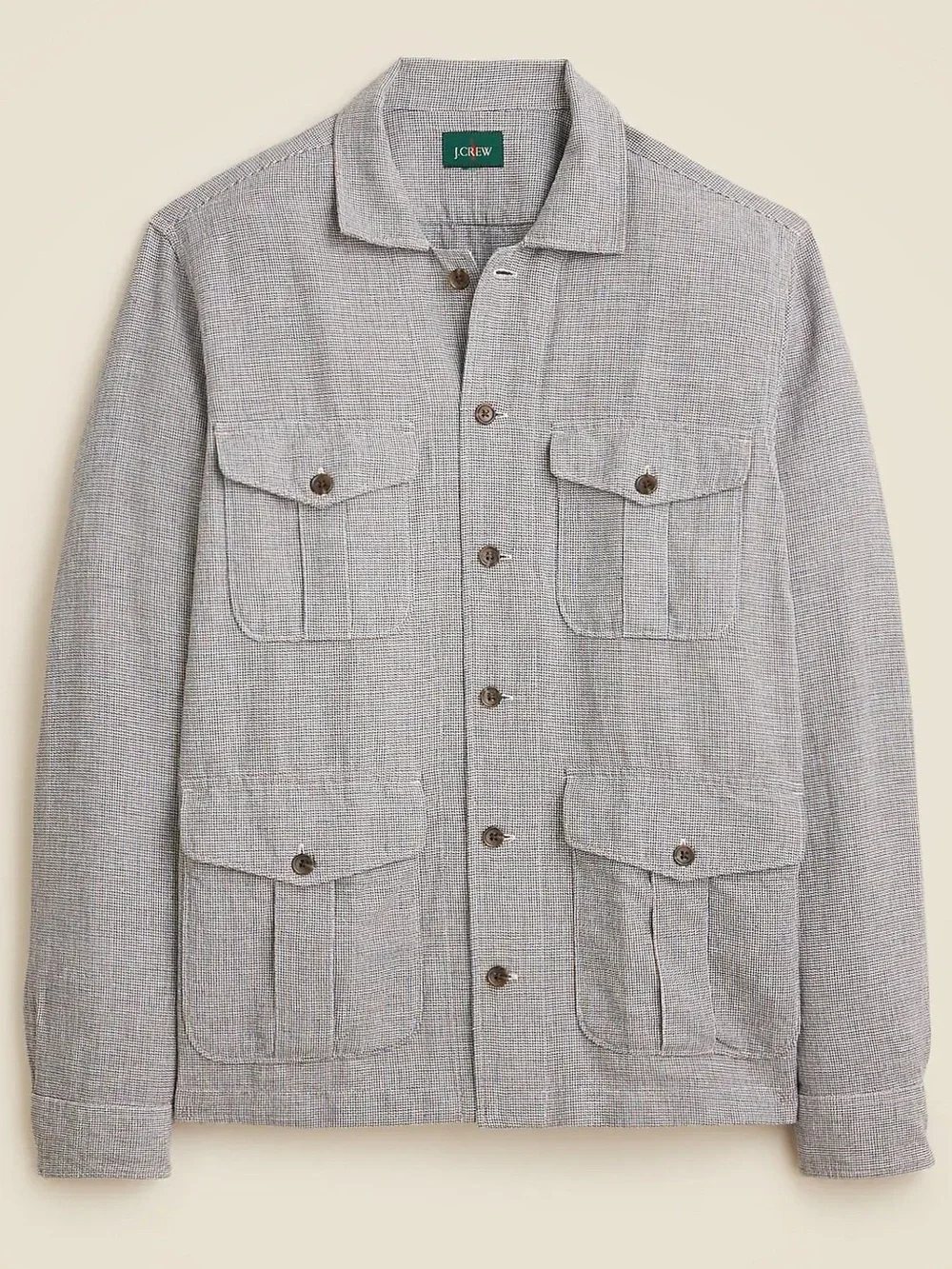 J. Crew linen cotton blend twill button down chore shirt jacket size medium